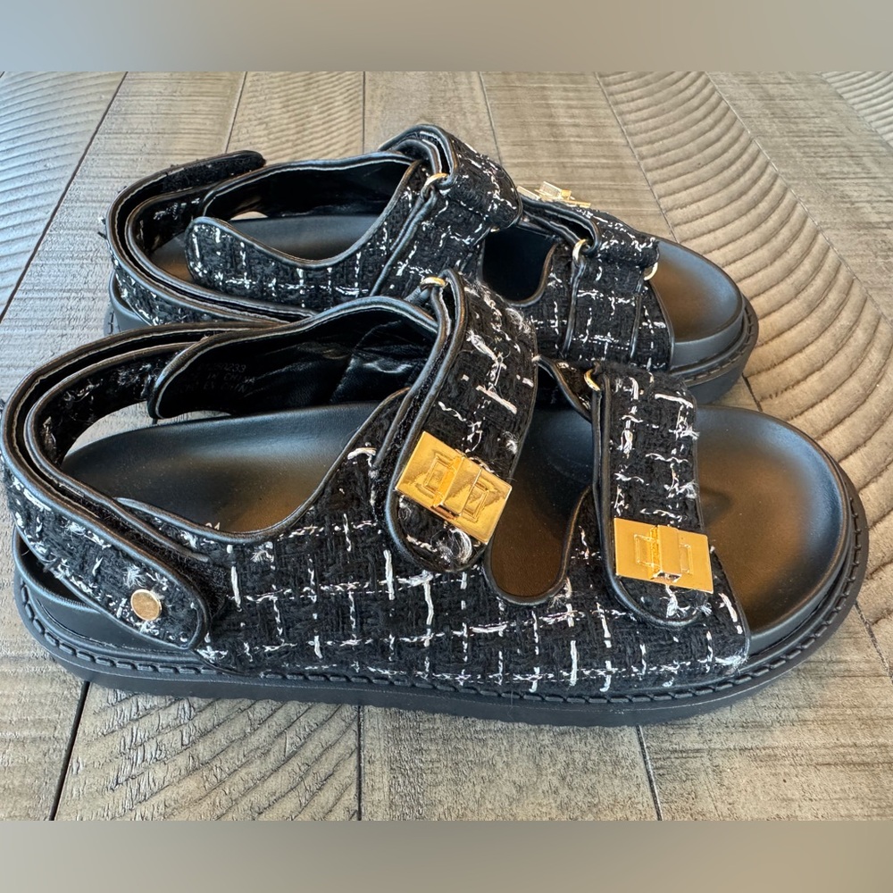 Forever 21 Black Sporty Sandals with Velcro Straps Women’s Size 7 (NWOT) - Picture 6 of 15